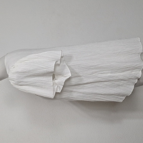 White Boho Multicolor Bohemian Hippie Crochet Square Neck Peasant Blouse Size L - Picture 11 of 13